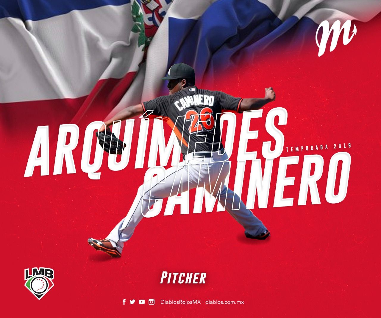 EL LANZADOR LIGAMAYORISTA ARQUÍMEDES CAMINERO LLEGA AL MÉXICO